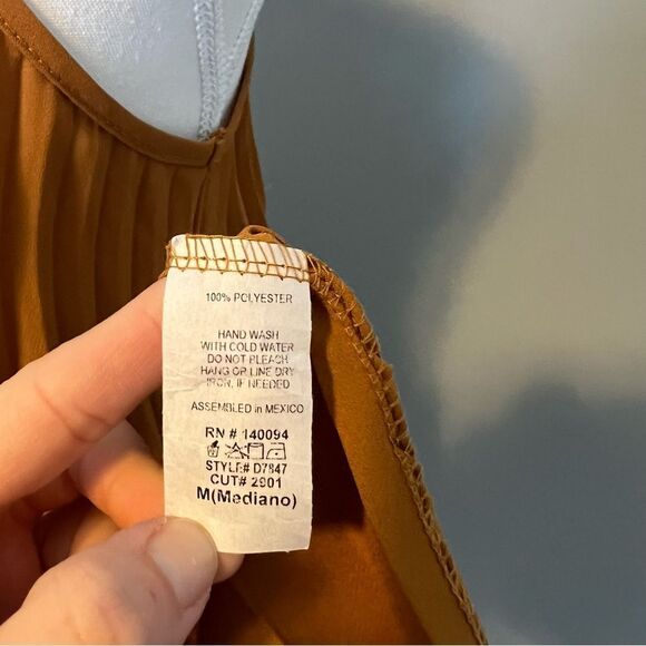 See You Monday Pleated Slip Dress Size Medium in Rust - Picture 6 of 6